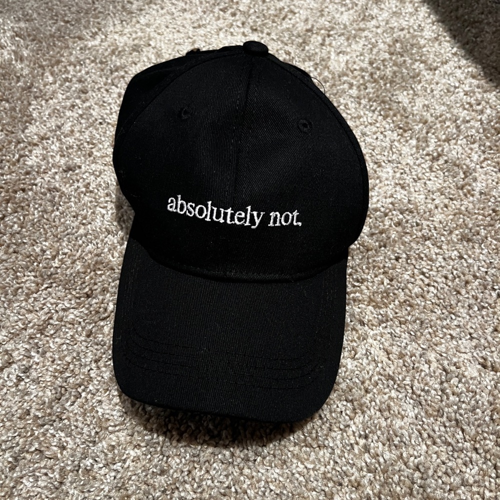 Black Baseball Cap with Embroidered Text